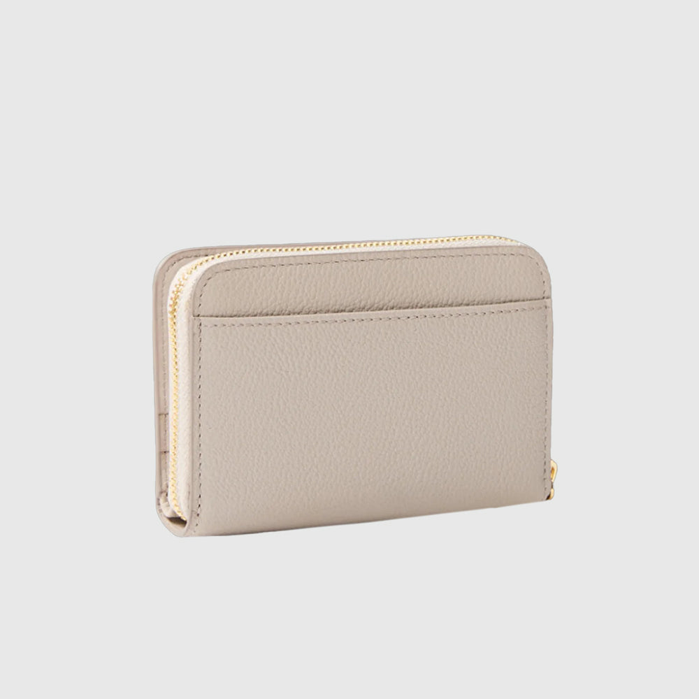 Leather Wallet - Beige