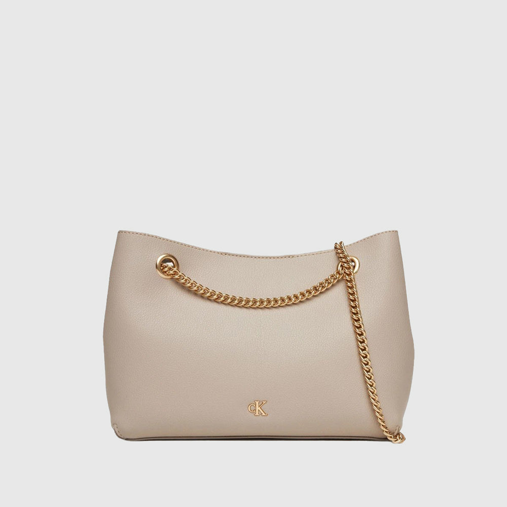 Calvin Klein Minimal Shoulder Bag - Beige |ThirdBaseUrban