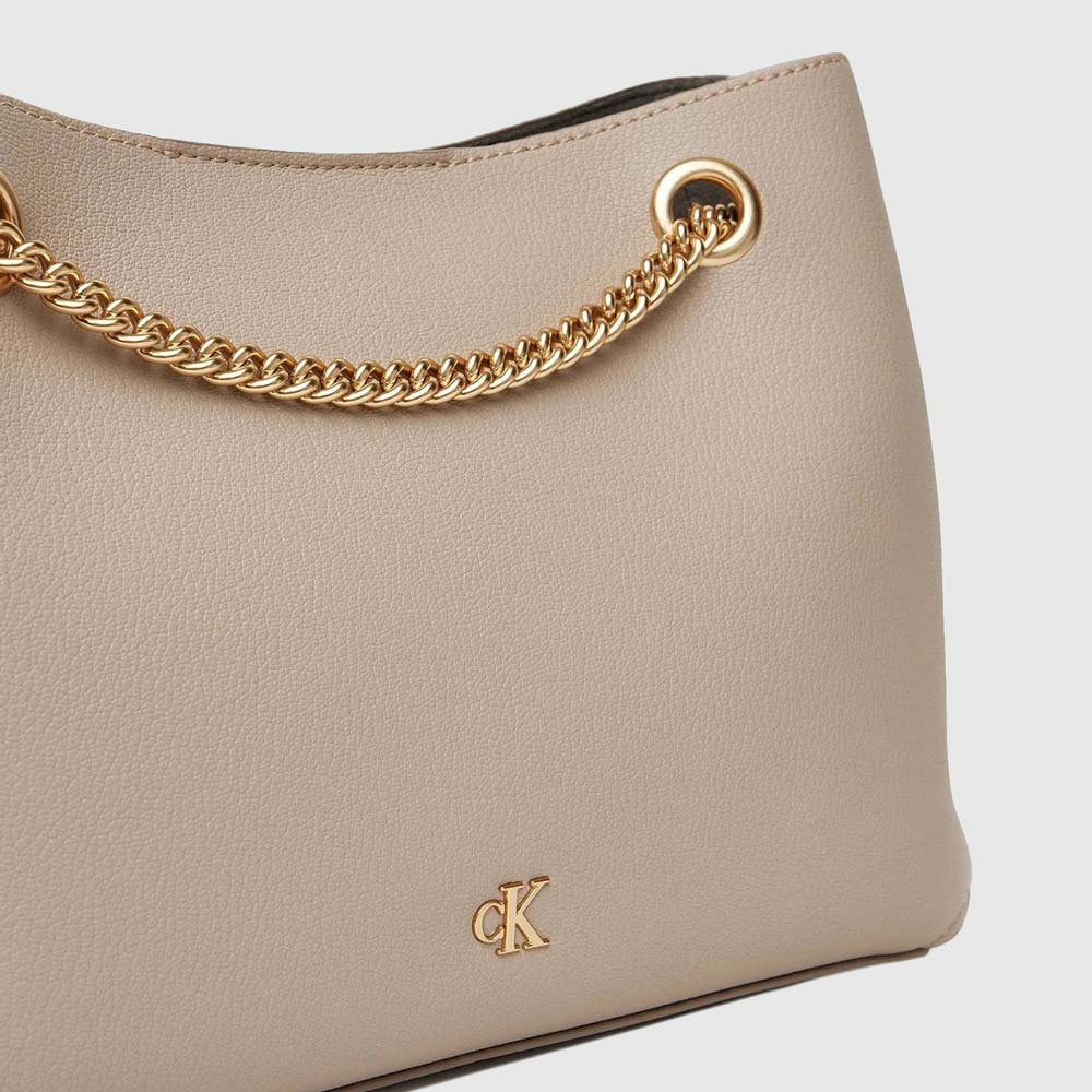 Minimal Shoulder Bag - Beige