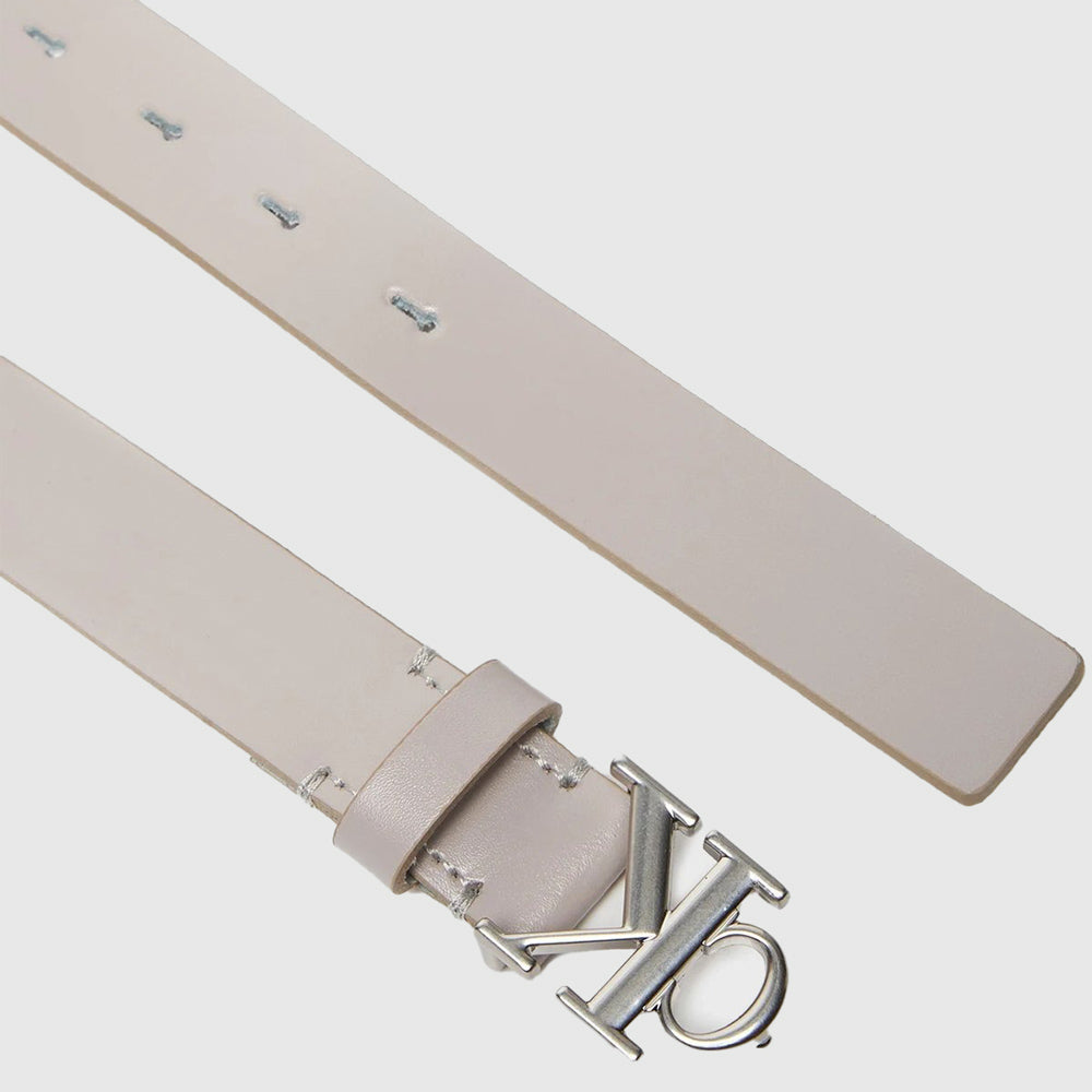 Monogram Plaque Buckle Belt - Cream