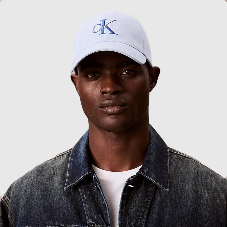 Calvin Klein Monologo Baseball Cap - Light Blue |ThirdBaseUrban