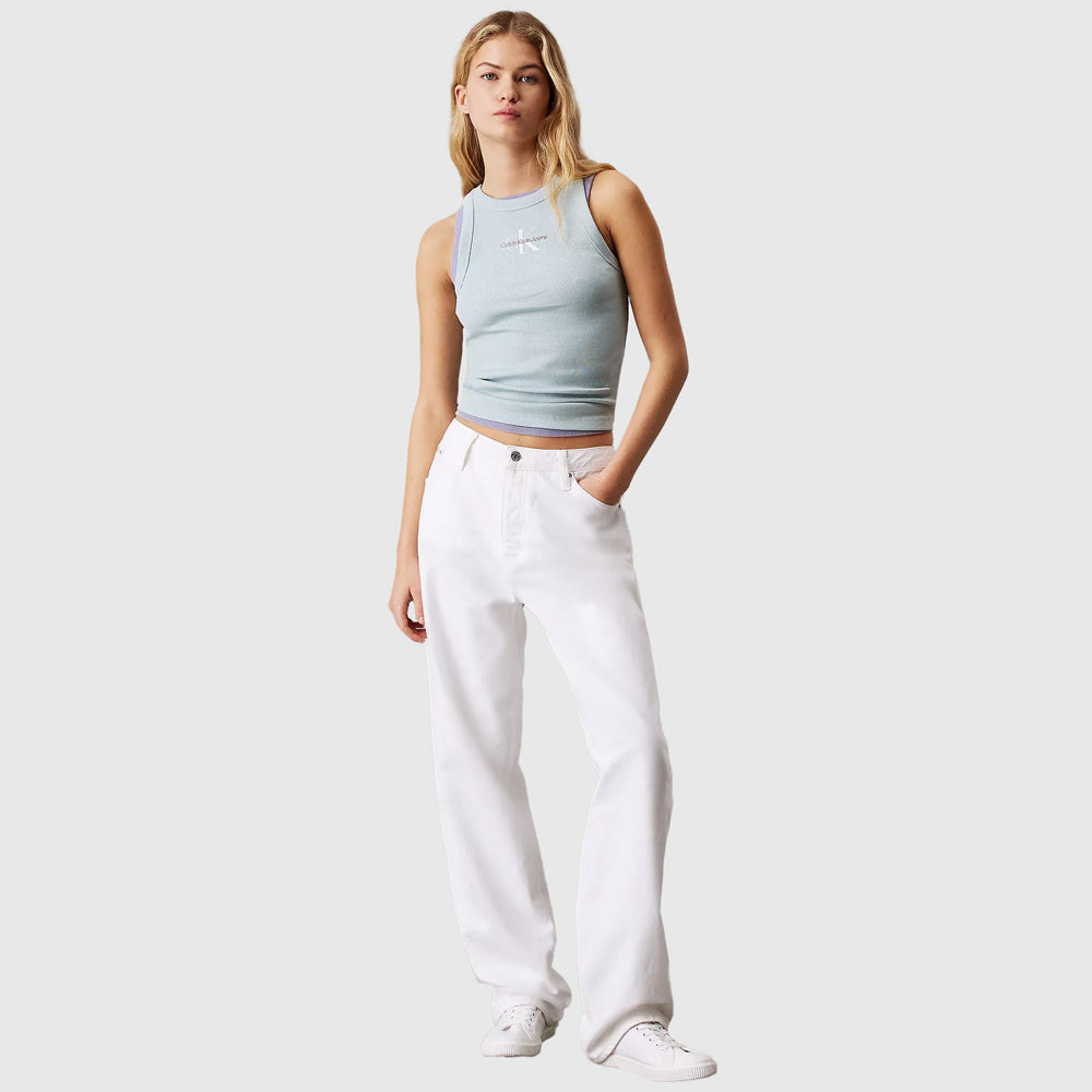 Monologo Rib Tank Top - Light Blue