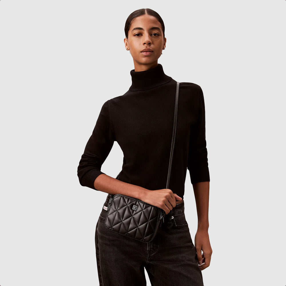 Quilted Camera Bag - Black