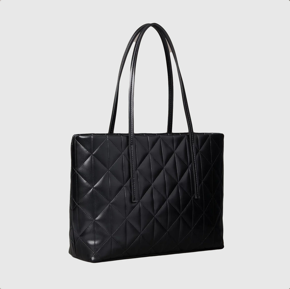 Quilted Small Tote - Black