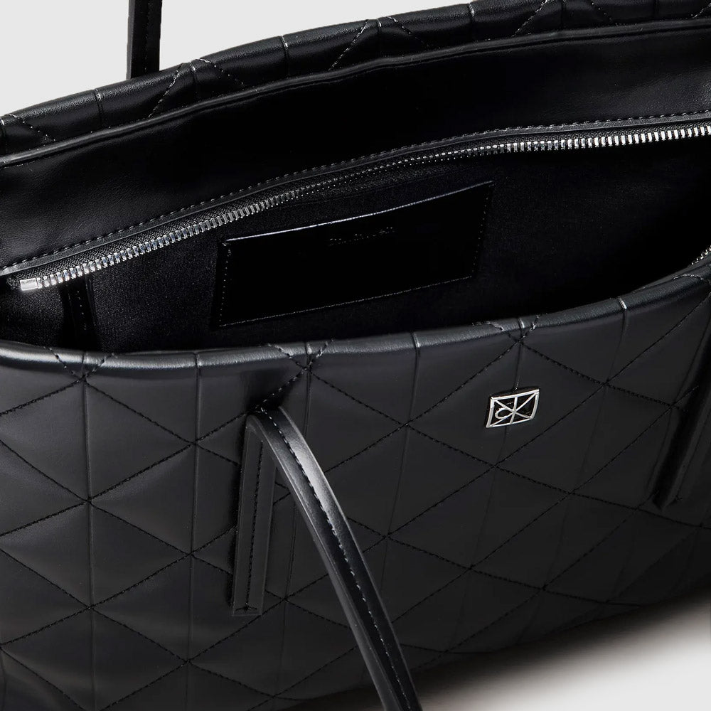 Quilted Small Tote - Black