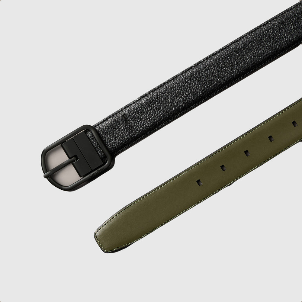 Reversible Round Buckle Belt 35Mm - Black Multi