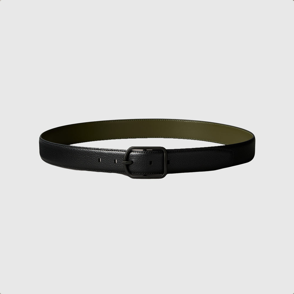 Reversible Round Buckle Belt 35Mm - Black Multi