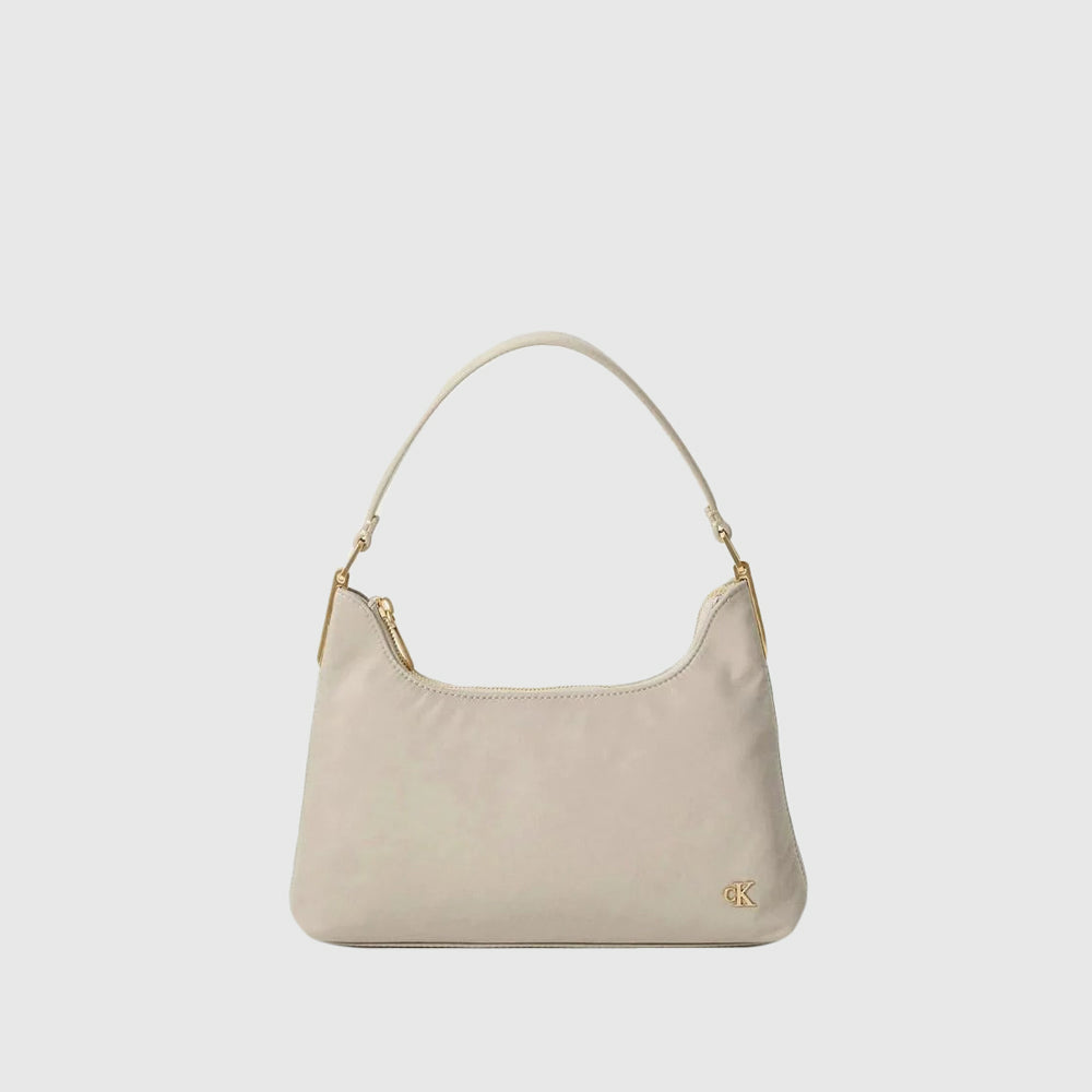 Calvin Klein Satin Nylon Shoulder Bag - Beige |ThirdBaseUrban