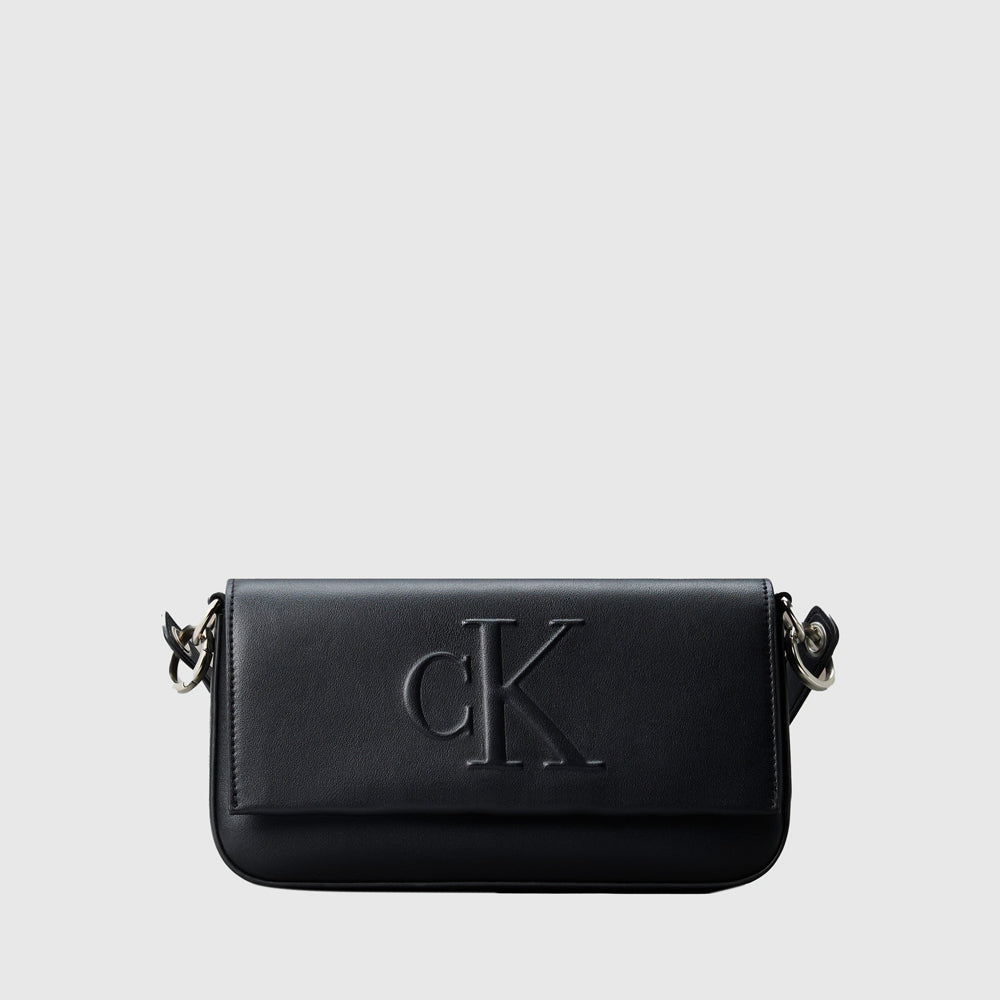 Calvin Klein Sculpted Flap Shoulder Pouch - Black |ThirdBaseUrban