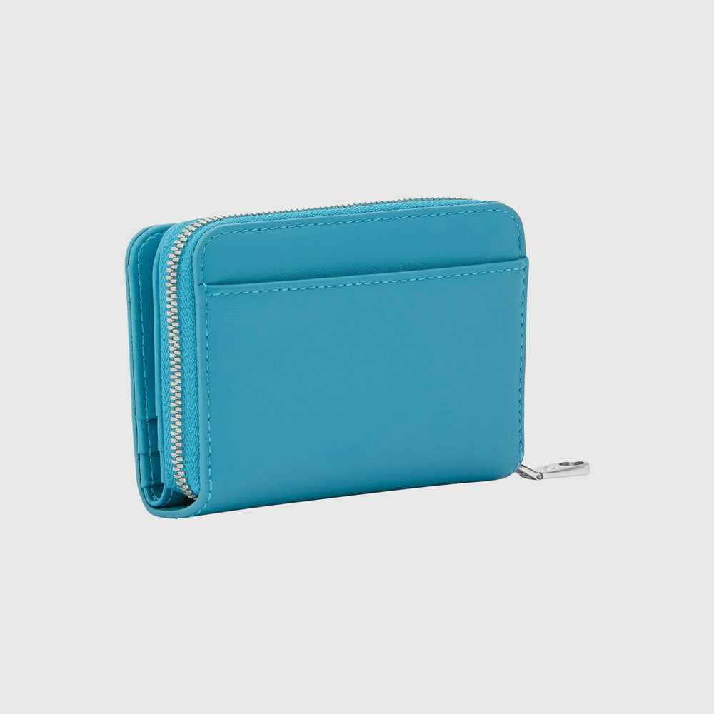Sculpted Zip Flap Wallet - Teal