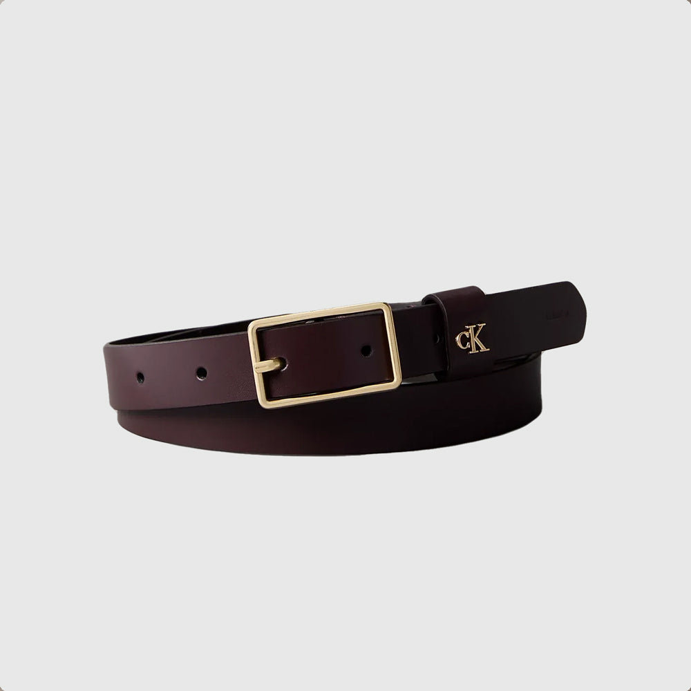Calvin Klein  Square Buckle Ck Loop Belt - Burgundy |ThirdBaseUrban