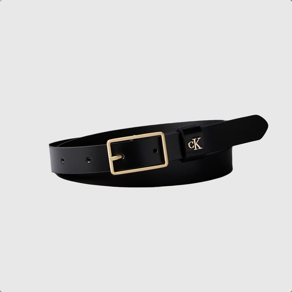 Calvin Klein Square Buckle Ck Loop Belt 25Mm - Black |ThirdBaseUrban