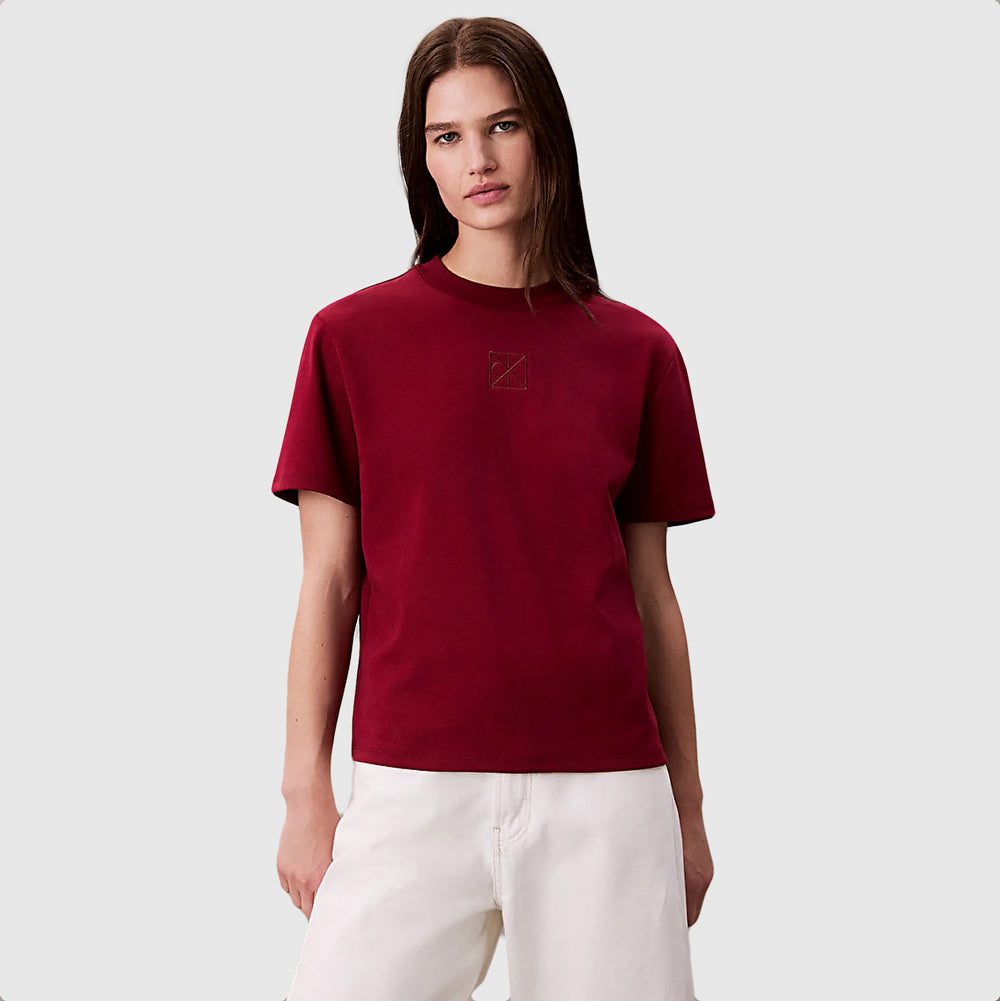 Calvin Klein  Lux Pima Emblem T-Shirt - Magenta |ThirdBaseUrban