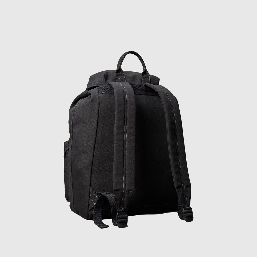 Canvas Flap Backpack - Black