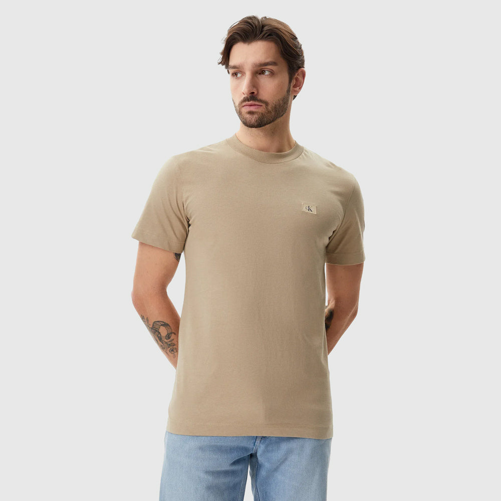 Calvin Klein Woven Label Regular T-Shirt Khaki |ThirdBaseUrban