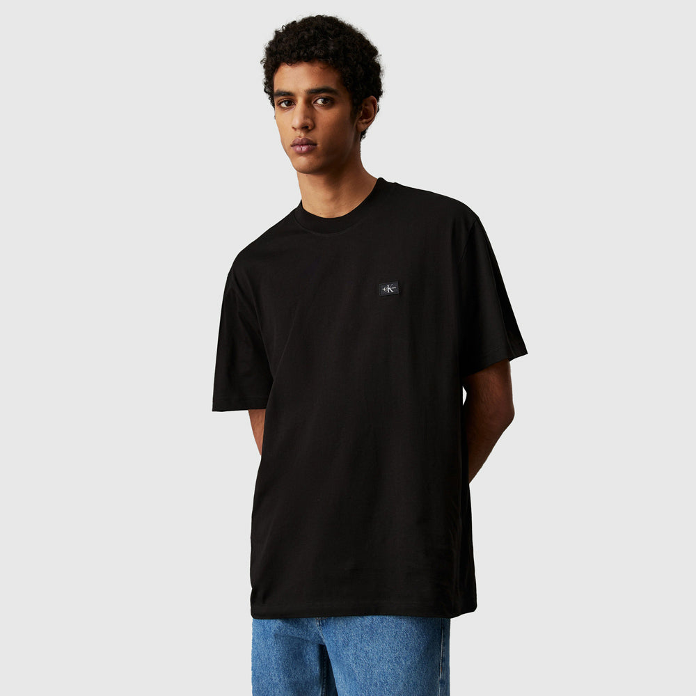 Calvin Klein Woven Label Relaxed T-Shirt - Black |ThirdBaseUrban
