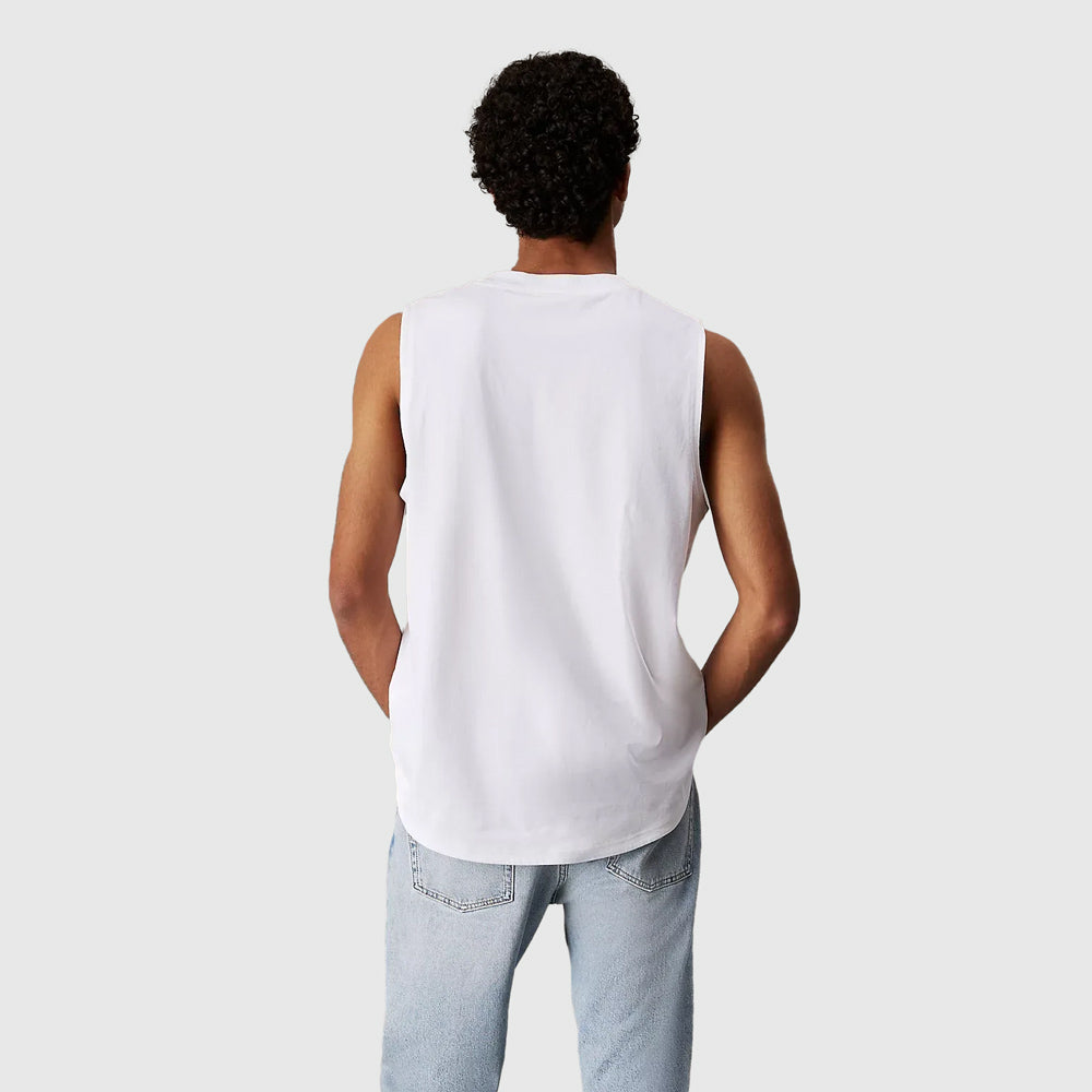 Woven Label Tank Top - White
