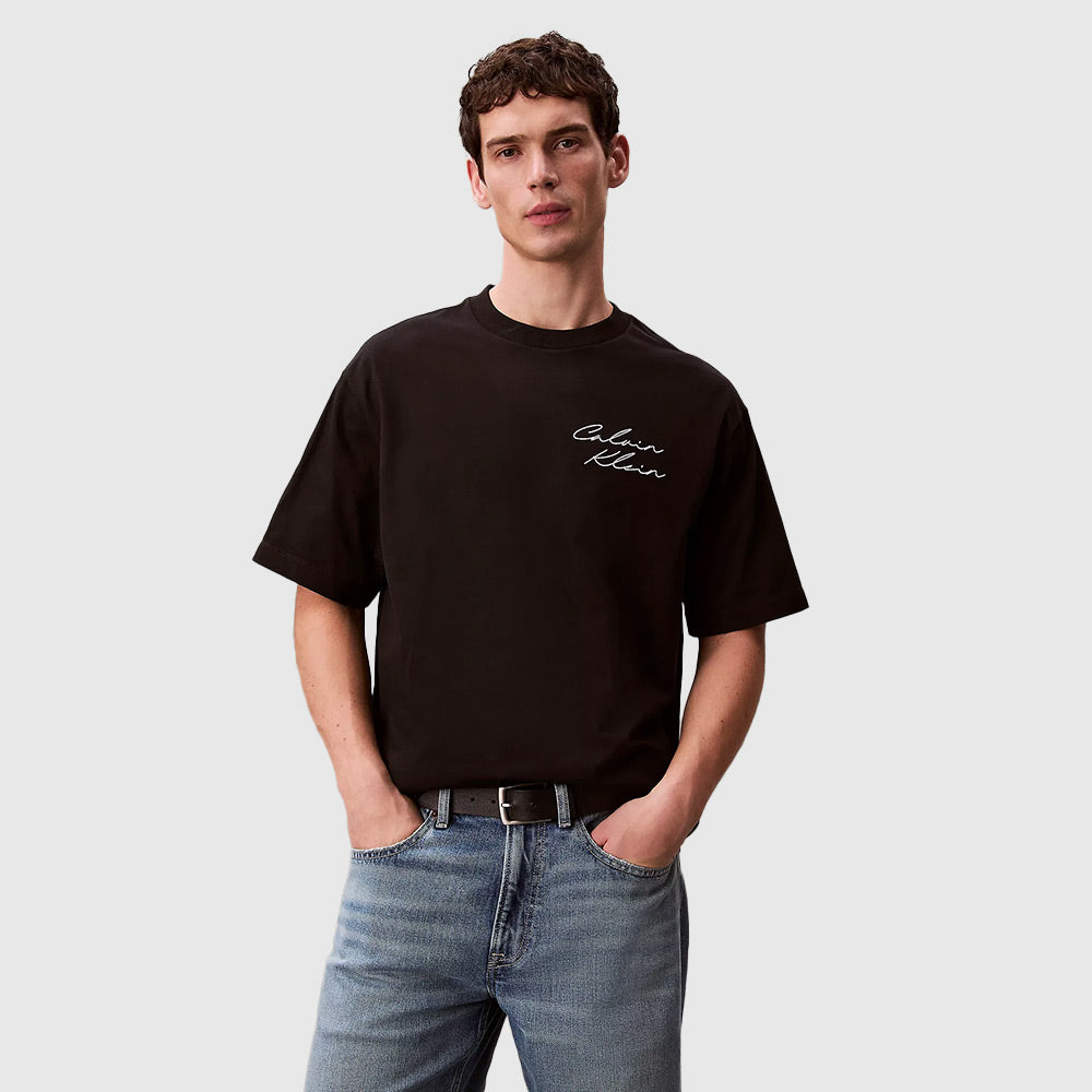 Relaxed Script Logo T-shirt - Black