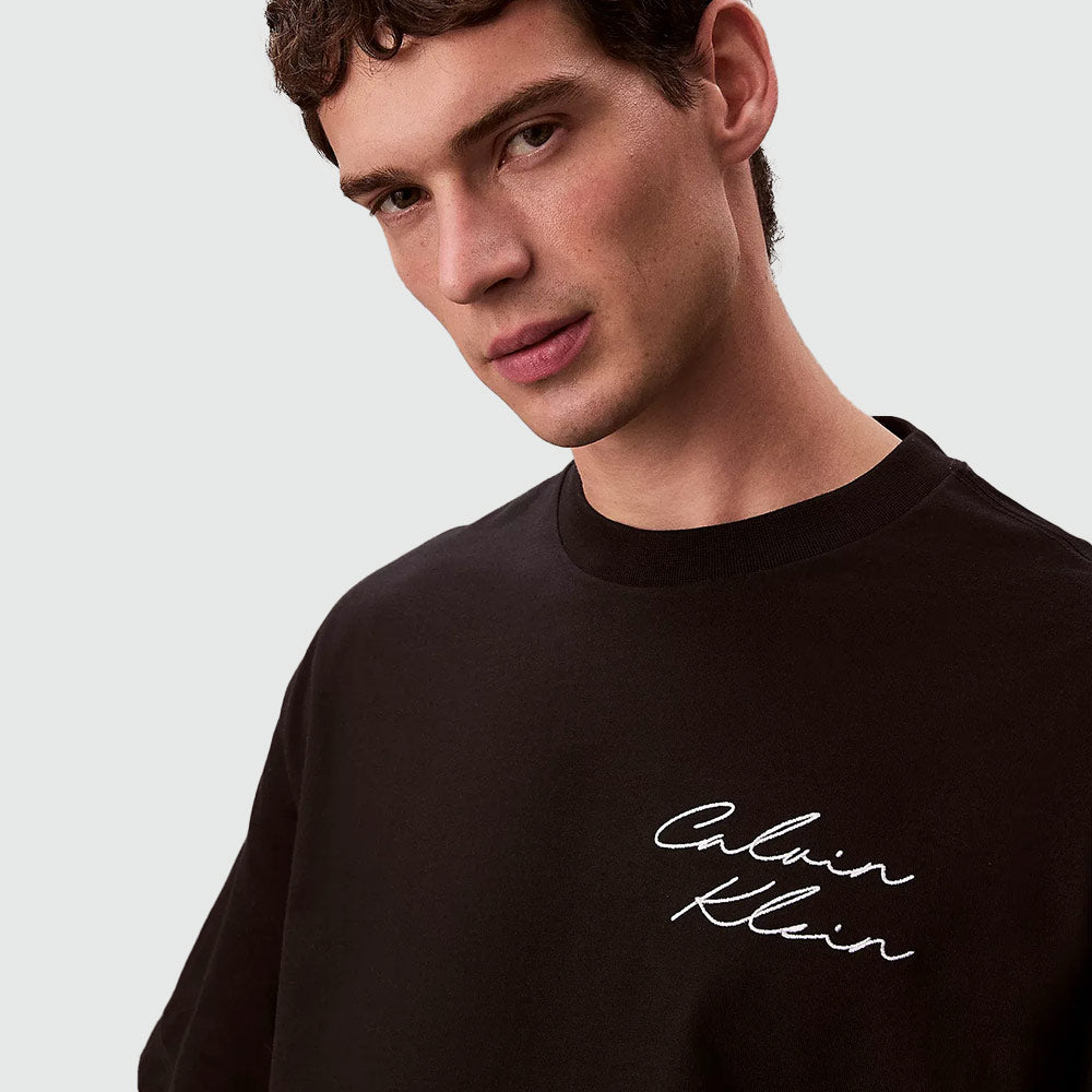 Relaxed Script Logo T-shirt - Black