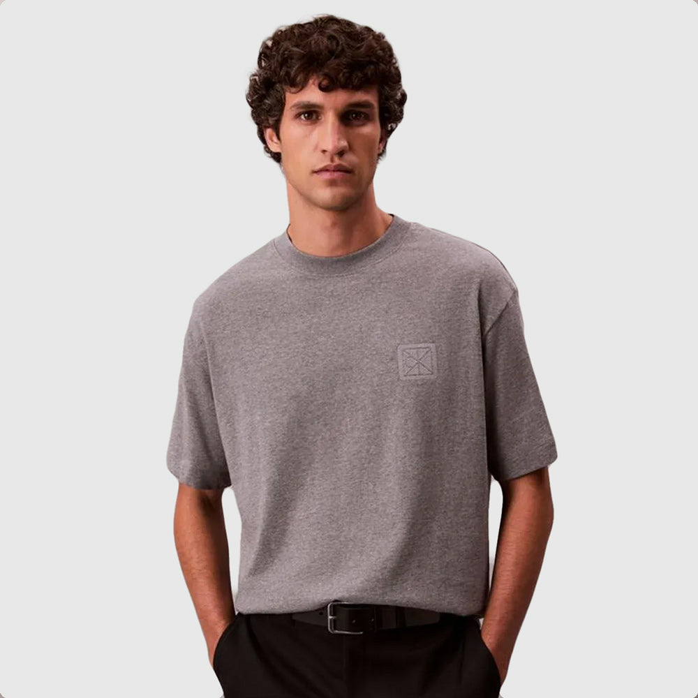 Calvin Klein Ck Emblem Patch T-Shirt - Grey Heather |ThirdBaseUrban