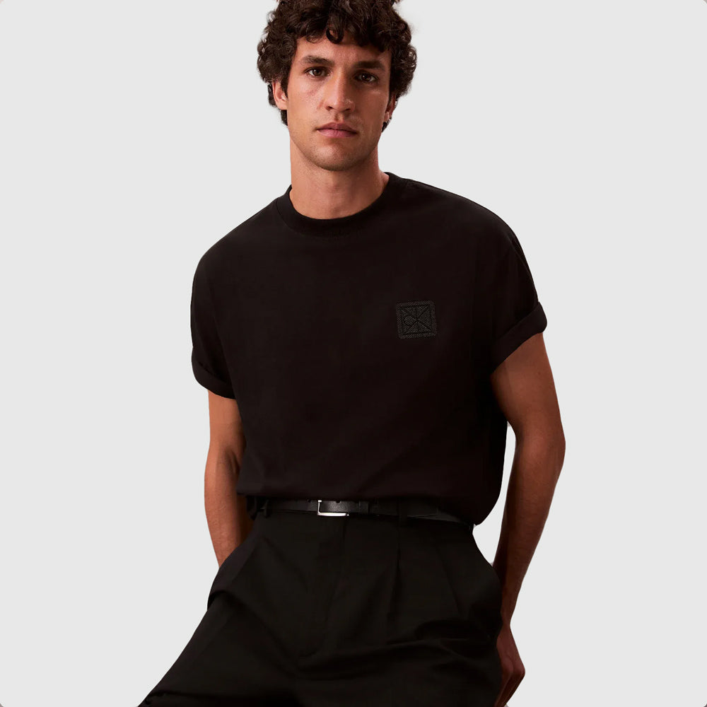 Calvin Klein Ck Emblem Patch T-Shirt - Black |ThirdBaseUrban