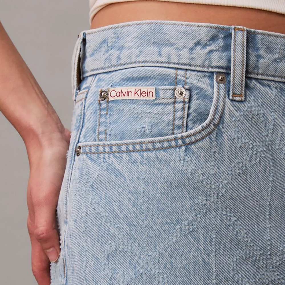 Needle-Punch Denim Shorts - Denim Light