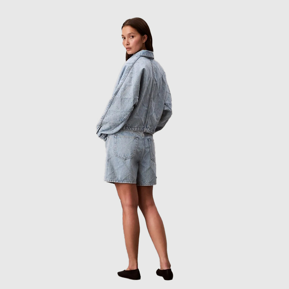 Needle-Punch Denim Shorts - Denim Light