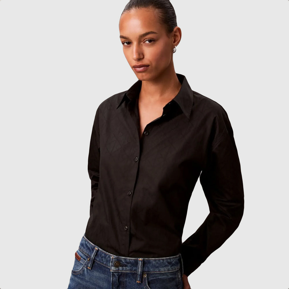 Calvin Klein Perfect Button-Down Shirt - Black |ThirdBaseUrban