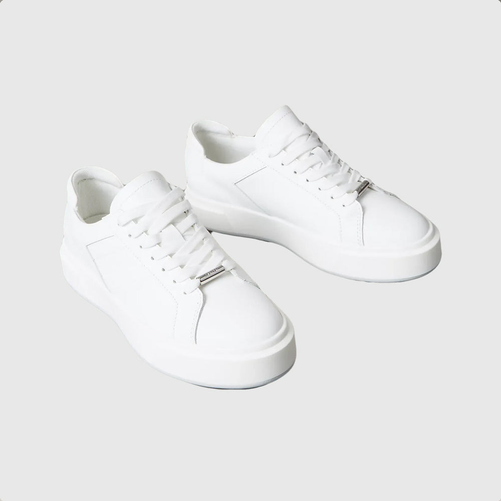 Basket Cups Lace Up Sneaker - White