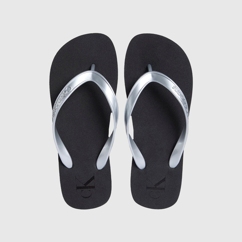 Calvin Klein Monologo Beach Sandal - Black Multi |ThirdBaseUrban