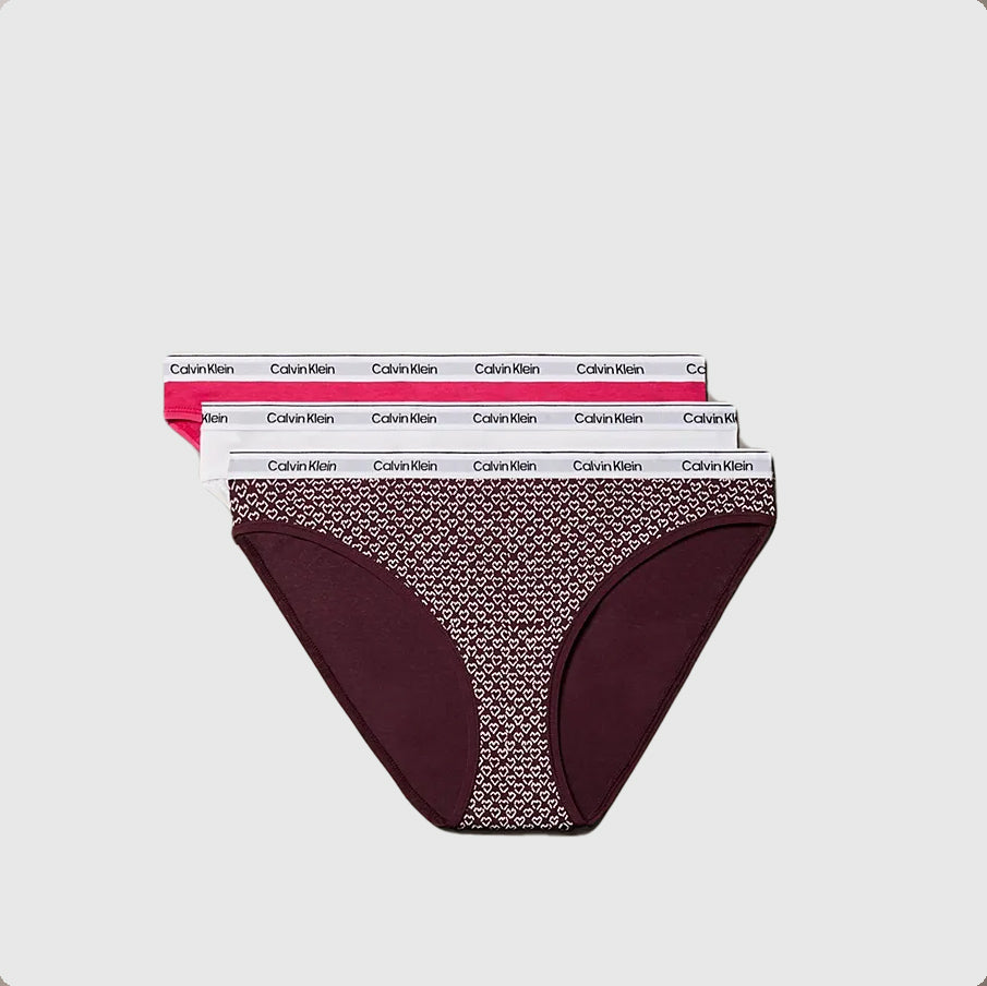 Calvin Klein 3 Pack Bikini Bottoms - White Multi |ThirdBaseUrban