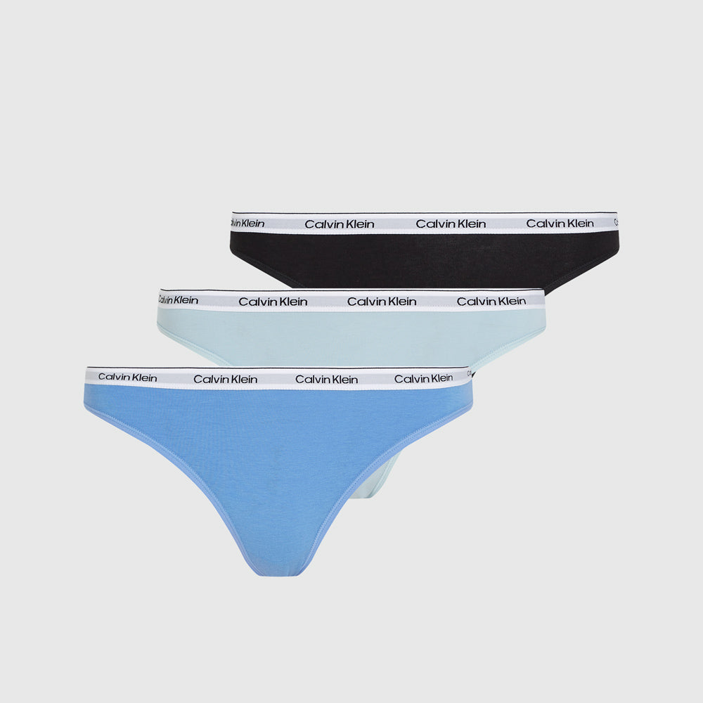 Calvin Klein 3 Pack Bikini Bottoms - Blue Multi |ThirdBaseUrban