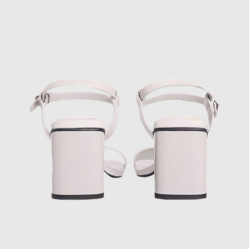 Block Heel Sandal  - Light Grey