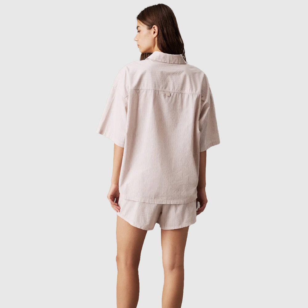Button Down & Short PJ Set- Blush