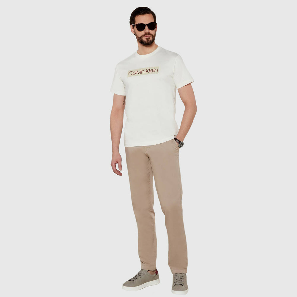 Label Print T-Shirt - Cream