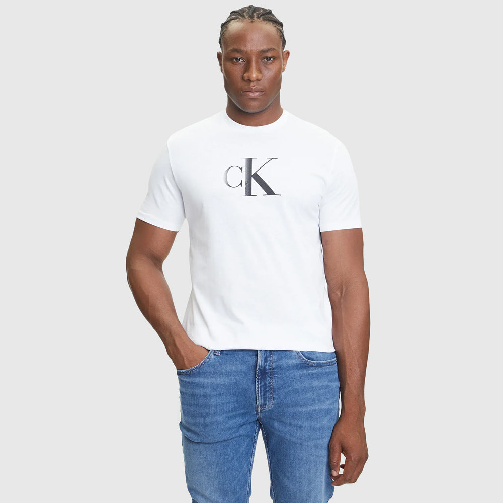 Calvin Klein Center Monogram T-Shirt - White |ThirdBaseUrban
