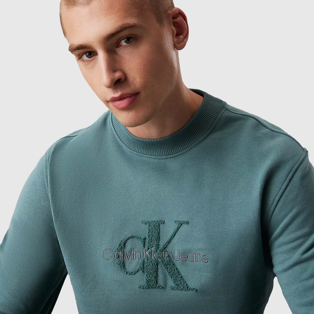 Chenille Crew Sweater- Teal