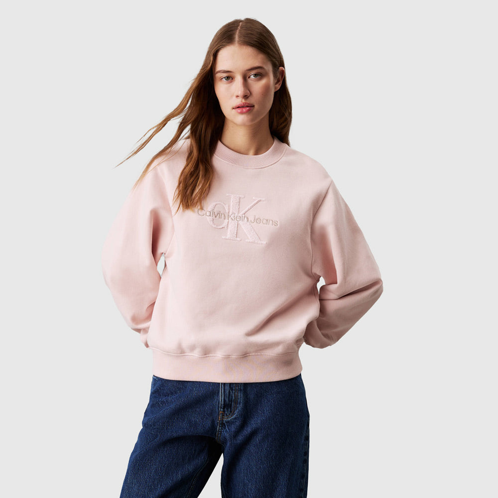 Calvin Klein Chenille Monologo Crewneck - Peach |ThirdBaseUrban