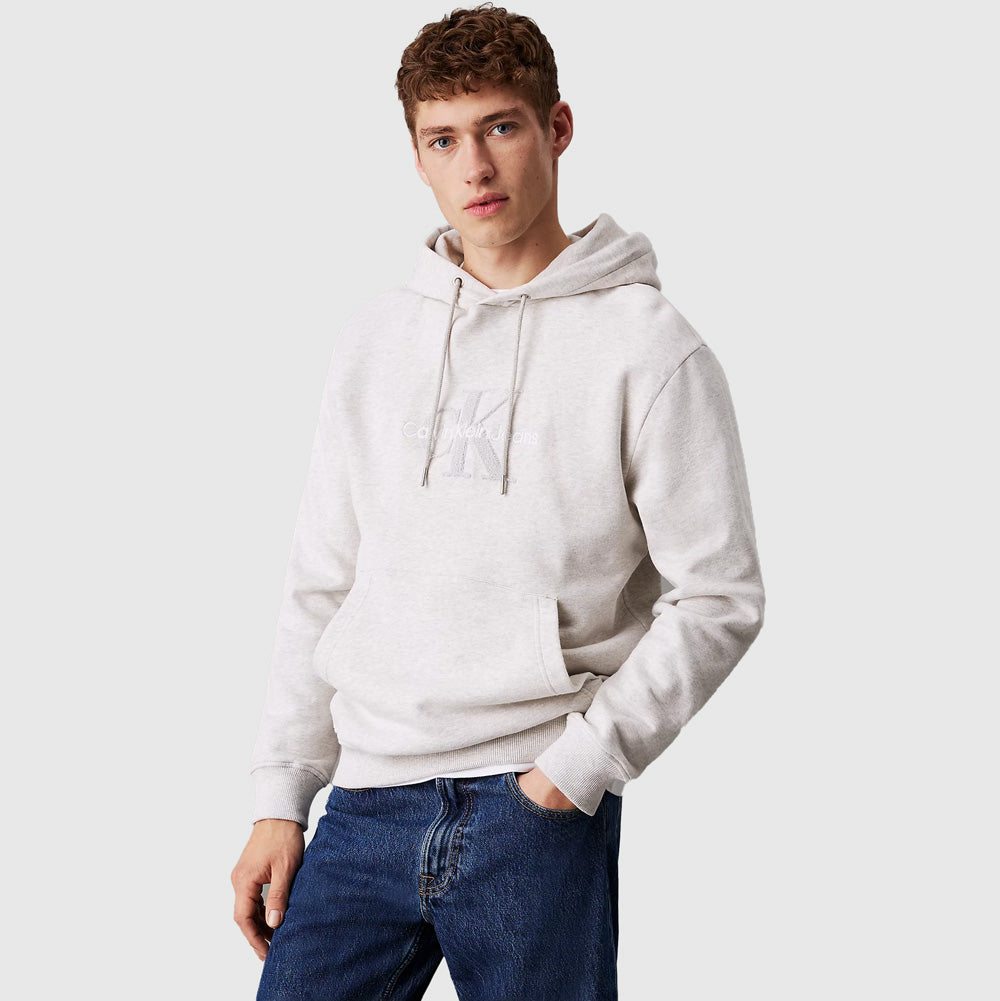 Calvin Klein Chenille Hoodie - Grey Heather |ThirdBaseUrban