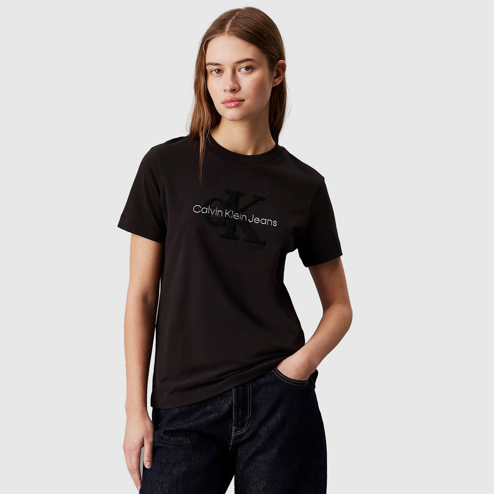 Calvin Klein Chenille Regular T-Shirt - Black |ThirdBaseUrban
