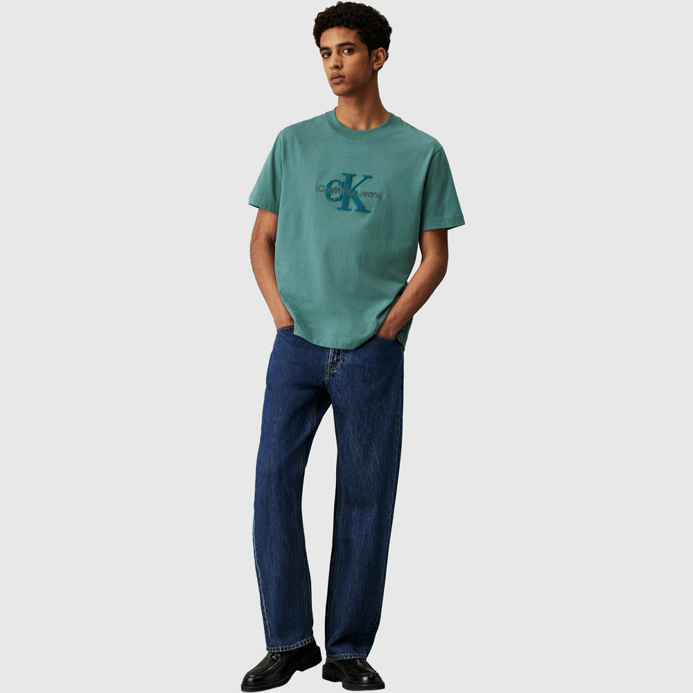 Chenille Monologo T-Shirt - Teal