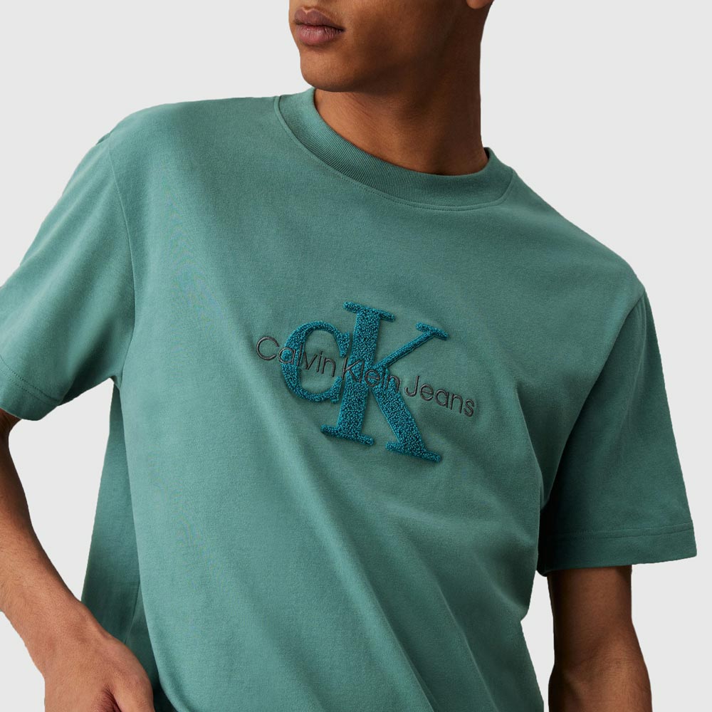 Chenille Monologo T-Shirt - Teal