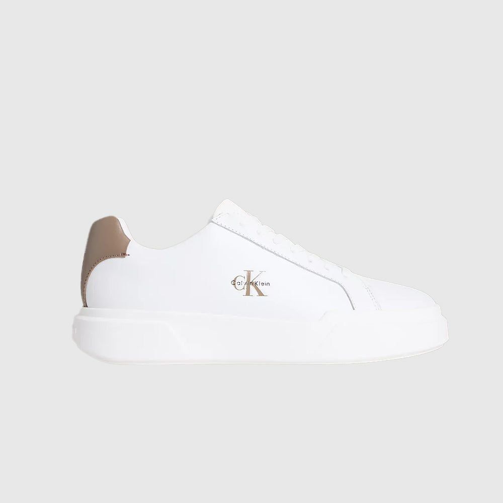 Chunky Cupsole Laceup Leather Sneaker - White Multi