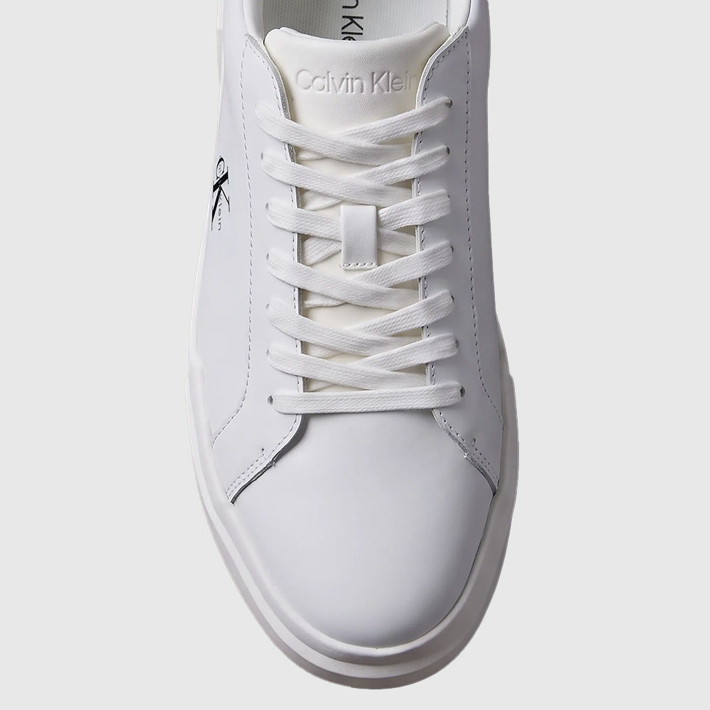 Leather Chunky Cupsole - White / Black