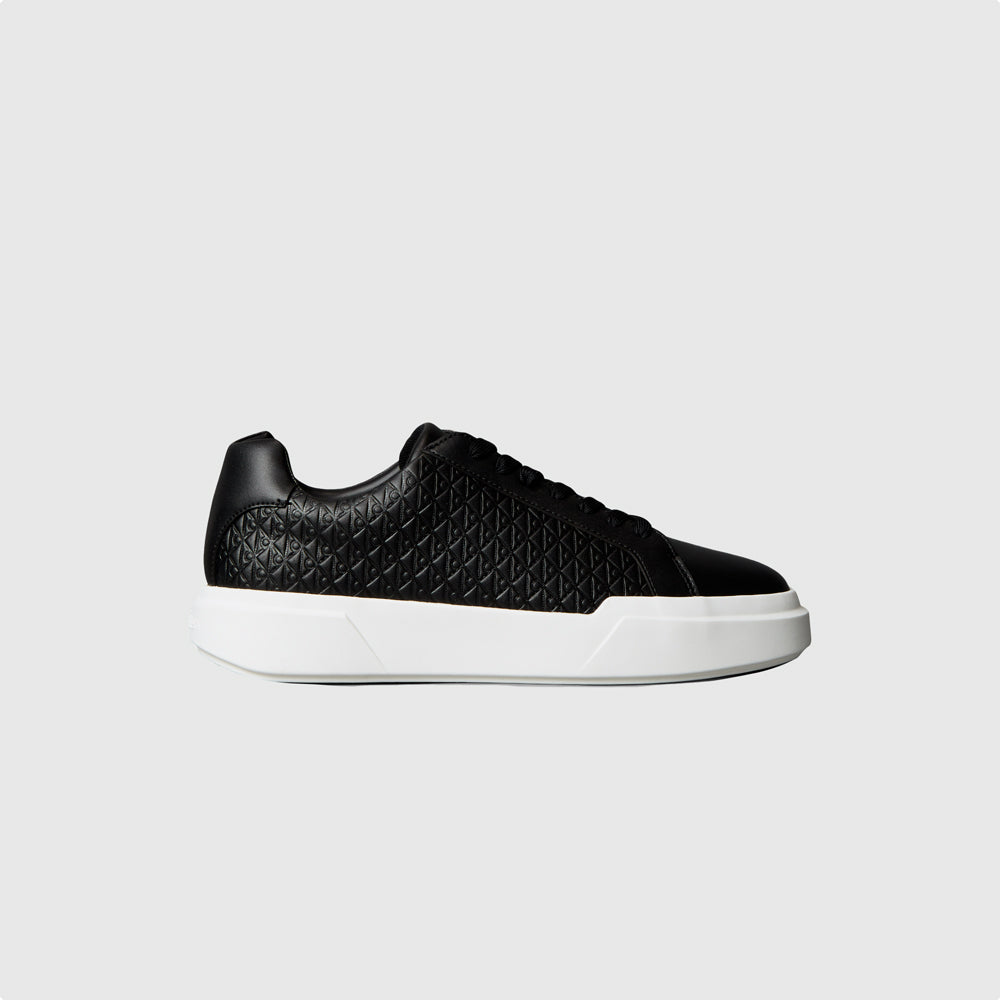Calvin Klein Chunky Cupsole Leather Aop Sneaker - Black |ThirdBaseUrban