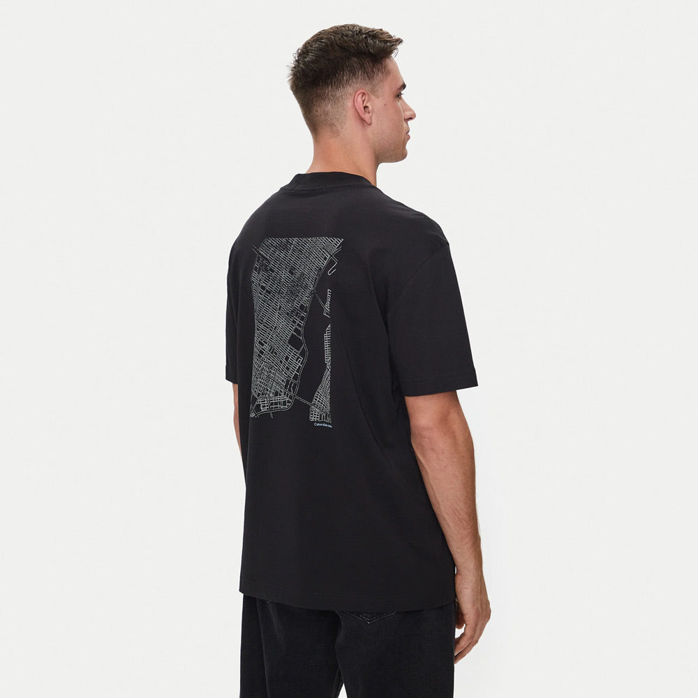 City Grid Map T-Shirt - Black