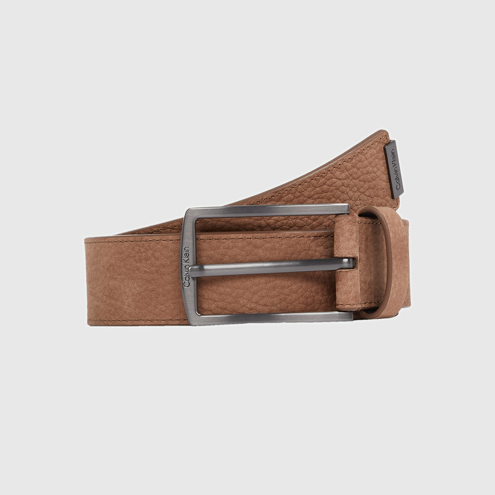   Calvin Klein Casual Elongated Nubuck Belt - Brown |ThirdBaseUrban