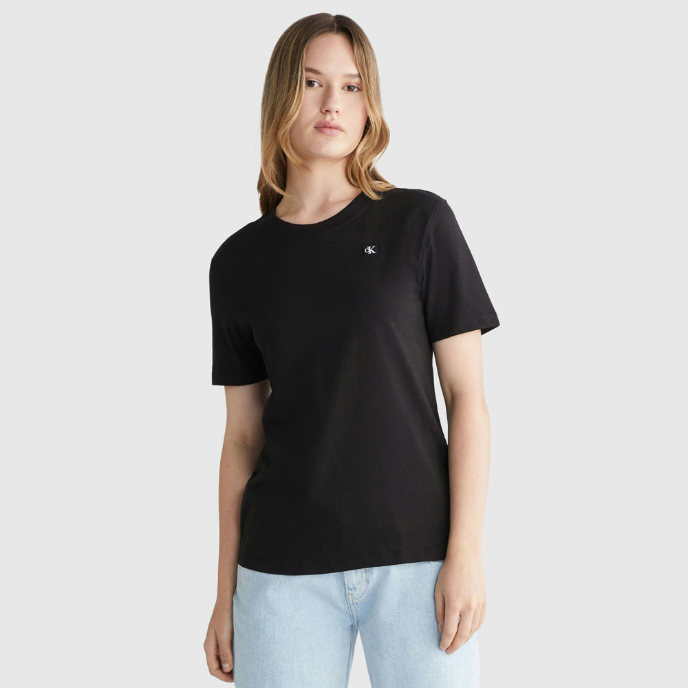 Calvin Klein CK Badge Regular T-Shirt - Black  |ThirdBaseUrban