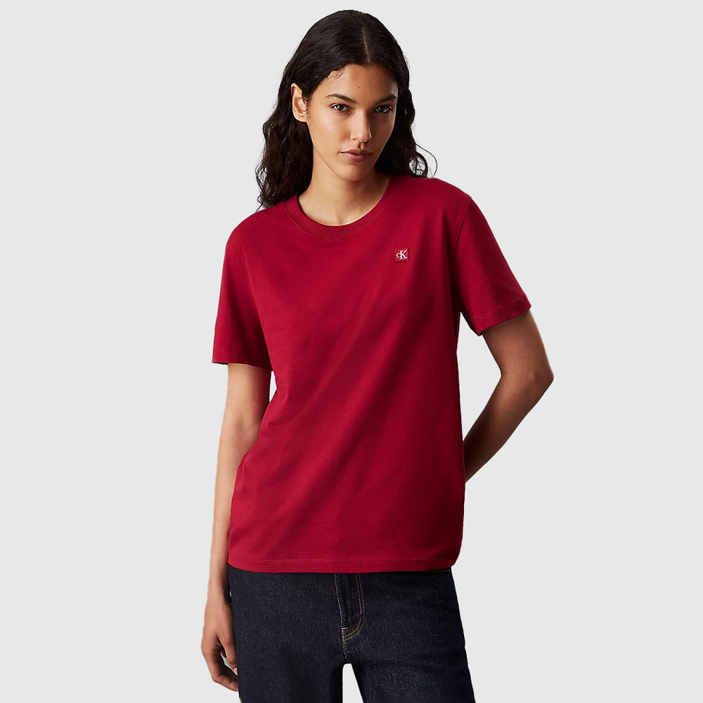 Calvin Klein CK Badge Regular T-Shirt - Red |ThirdBaseUrban