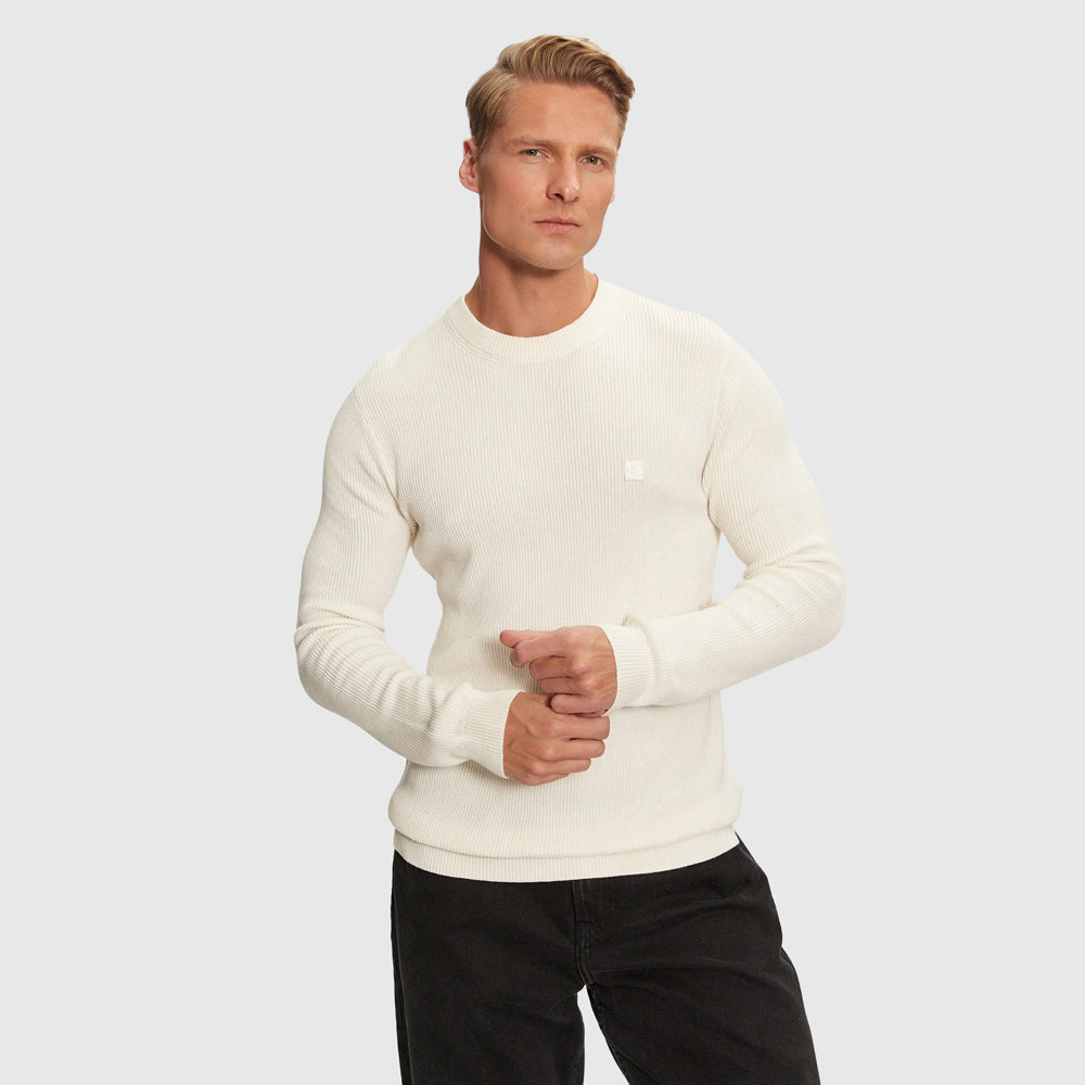 Calvin Klein CK Badge Sweater - Offwhite |ThirdBaseUrban